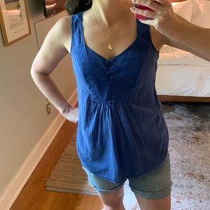 Ella Moss sheer cotton sleeveless blouse